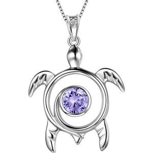 Silver Turtle Necklace Aurora Tears Celtic Spiral 925 Sterling Silver Women